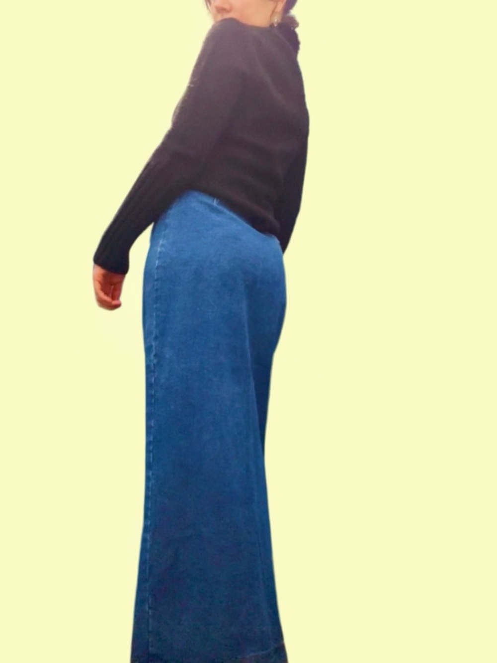 Vintage Karen Kane Button-Front Denim Maxi Skirt - Blue - Picture 2 of 11